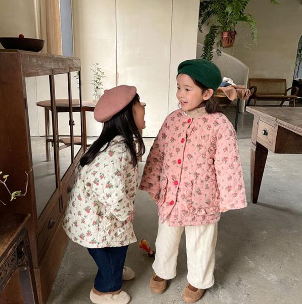 

jackets 2021 arrival girls boys printed thicken coat winter full sleeve fashion kids coats 2-8 years hs34, Blue;gray