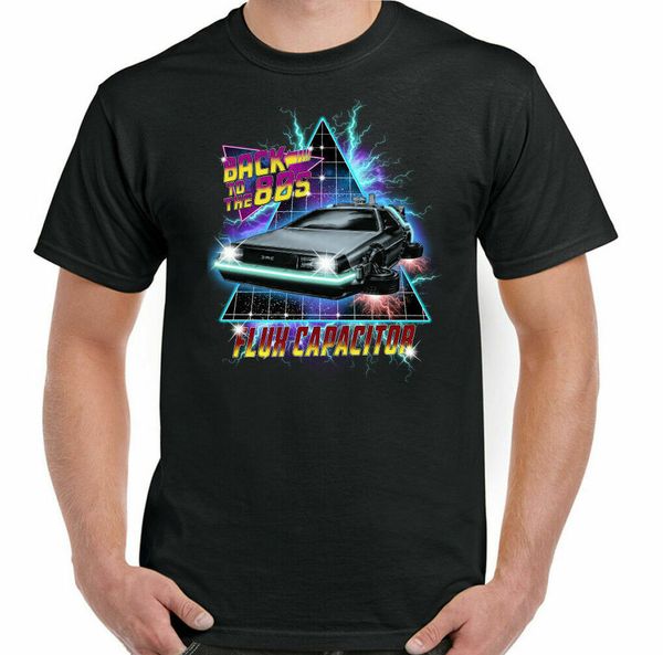 

flux back to the future mens funny retro 80's film dmc, White;black