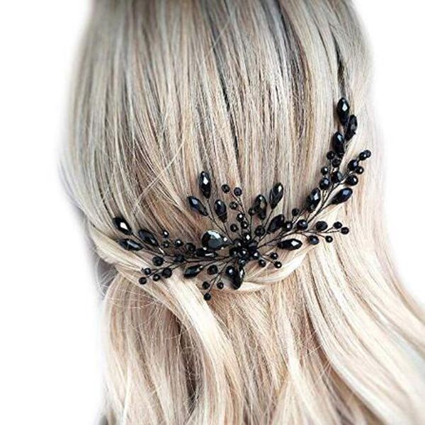 

Black Wedding Hair Pins Crystal Decorative Halloween Vine Bobby Pin Clip Women Bun Bridal Accessories for Brides and Bridesmaids