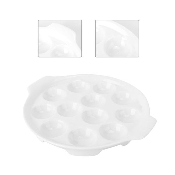 

dishes & plates 1pc escargots baking plate dish ceramic snail storage (white)