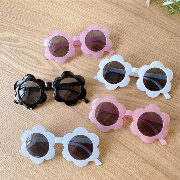 

sunglasses children's baby girl flower sunglasses fashion female cartoon toy glasses uv protection, Blue