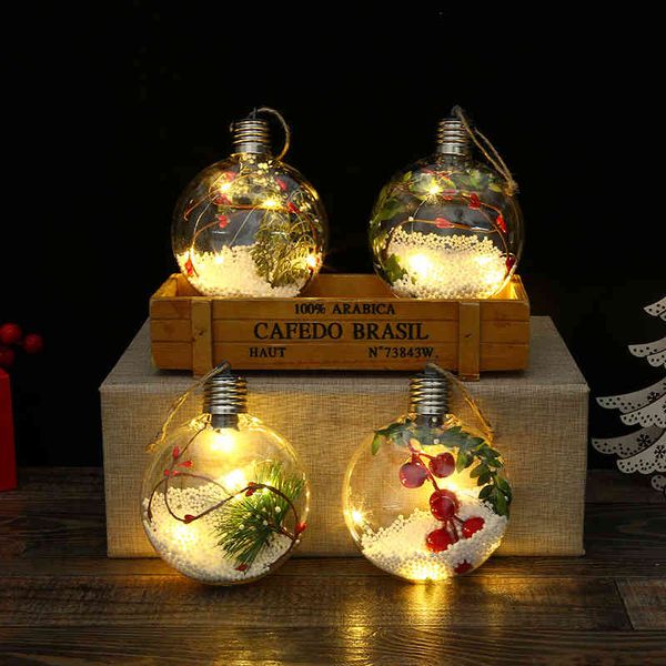 

transparent led light flat spherical pendant creative diy party supplies christmas tree pendant