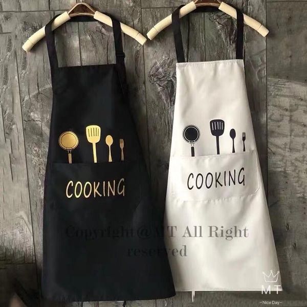 

aprons apron female waterproof and oil-proof kitchen net red summer household can wipe hands cute fashion cooking