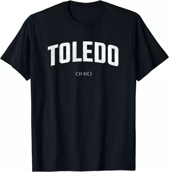 

toledo ohio oh vintage state athletic style t-shirt - size s to 5xl, White;black