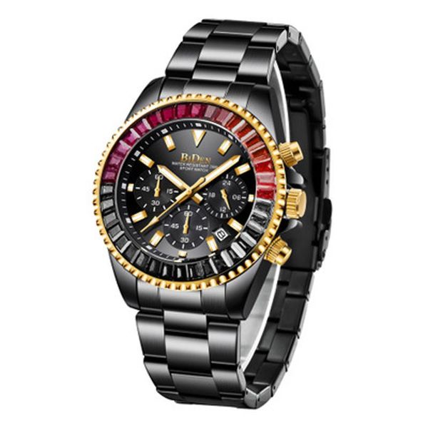 

wristwatches biden men watch army sports casual waterproof mens quartz watches stainless steel wristwatch top, Slivery;brown