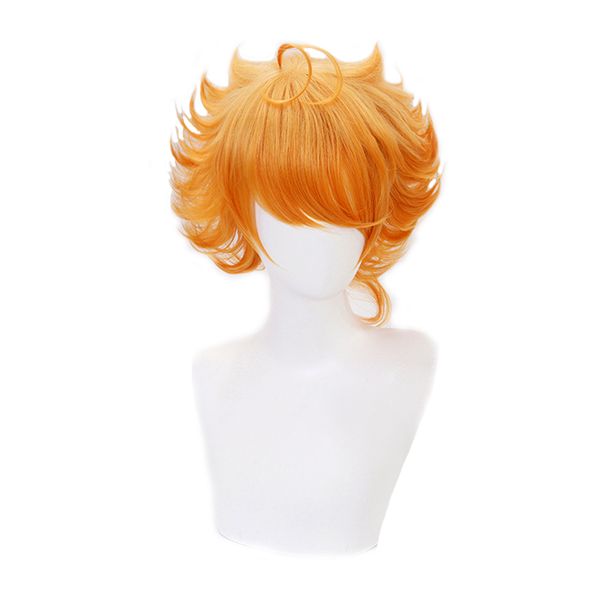 

emma cosplay wig anime yakusoku no neverland the promised neverland 63194 orange heat resistant synthetic hair wigs + wig cap, Black