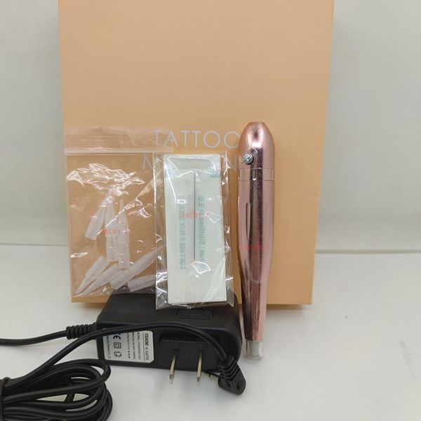 

tattoo guns kits dermografo machine kit microblading permanent makeup eyebrow pen swiss motor gun with pmu needle & caps
