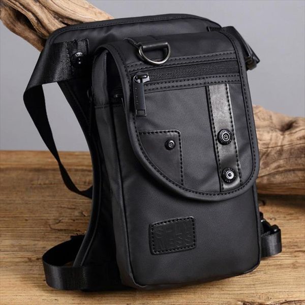 

men canvas waterproof nylon rider leg bag drop belt shoulder messenger cross body hip bum fanny waist pack bags