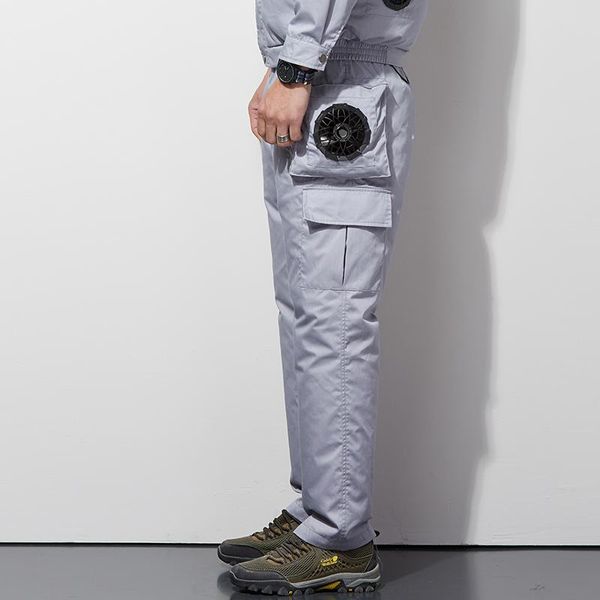 

men's pants outdoor sprost summer cooling fan hiking workwear usb power supply heatstroke protection air conditioning clothing, Black