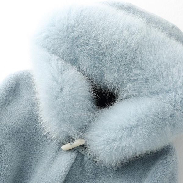 

women's fur & faux real coat female 100% hooded sheep shearing jacket women winter clothes 2021 korean warm wool hiver 1981, Black