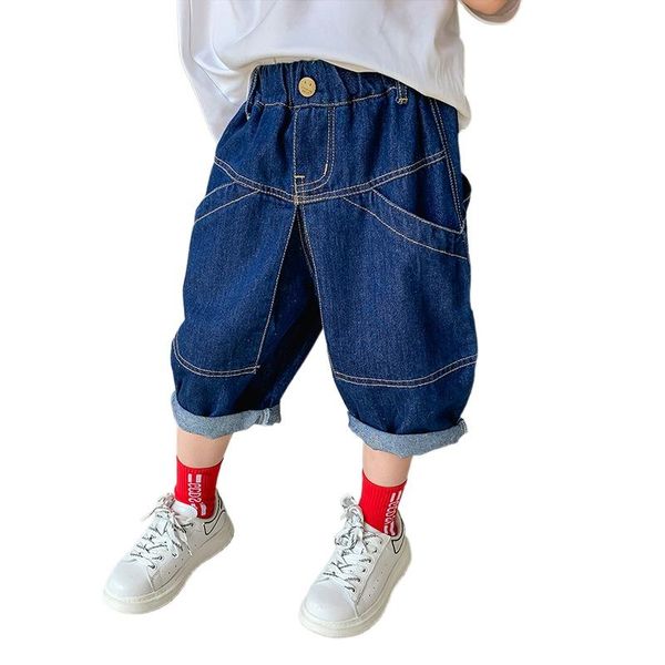 

trousers children's clothing boys denim cropped pants 2021 summer jeans, Blue