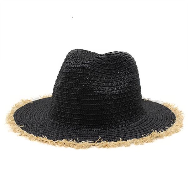 

wide brim hats straw hat women summer big embroidery sun protection floppy foldable beach for raffia panama jazz fedoras 02ym, Blue;gray