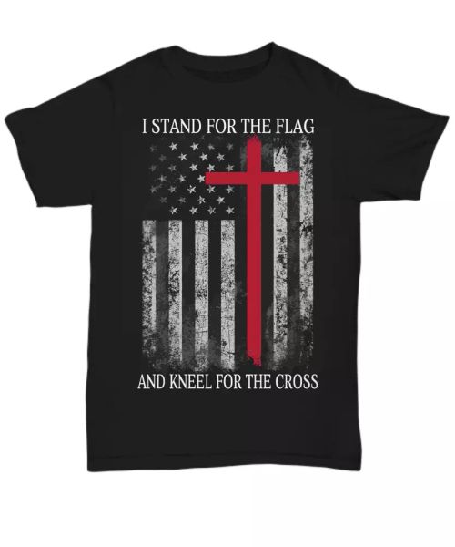 

veterans t-shirt military usa pride tee stand for the flag kneel for the cross, White;black