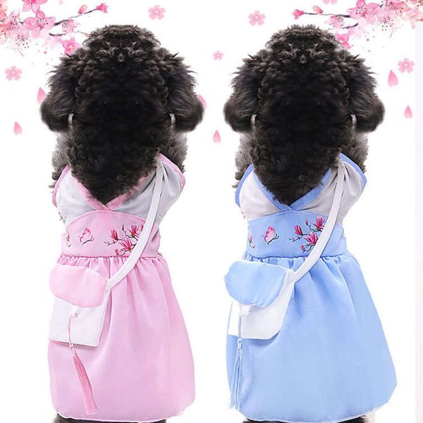 

chinese style hanfu skirt bag chiffon cat dog bipedal clothing pet products