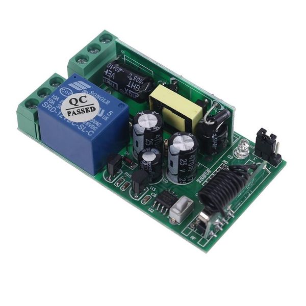 

smart home control 85v-250v wireless rf remote switch receiver + 2pcs 433mhz waterproof transmitter for light motor