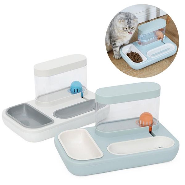 

automatic pet cat and dog feeder bowl water dispenser kitten drinking supplies bowls & feeders