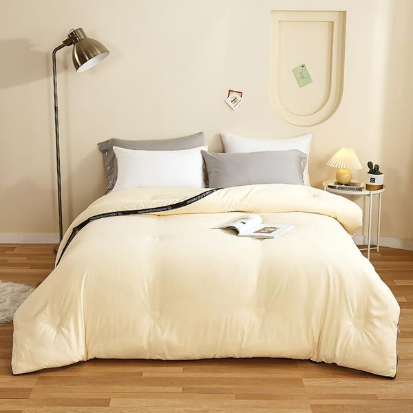 

comforters & sets thick warm winter quilted quilts plush soybean fiber brushed breathable comfortable solid color soft 220Ã240cm