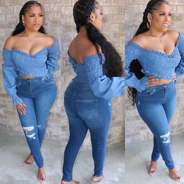 

women's tracksuits foreign fashion casual denim top, Gray