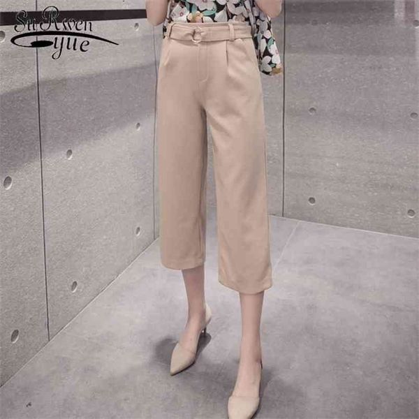 

high waist women pants summer autumn wide leg female casual trousers loose office lady clothing 2751 210421, Black;white