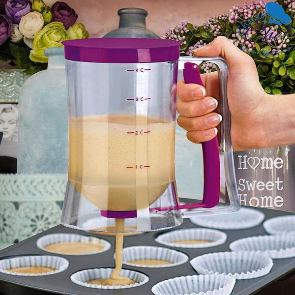 

baking & pastry tools batter dispenser tool pancake cupcake waffles muffin mix cups with measuring label bakeware maker pour gadget
