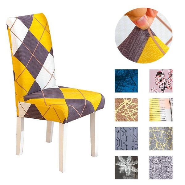 

chair covers 2021 knitted super soft home fabric cover dining room for kitchen/banquet el spandex