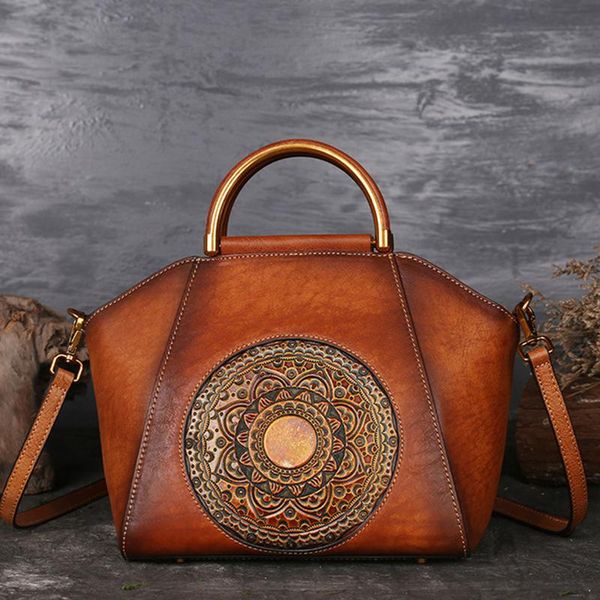 

evening bags women luxury designer bag casual tote female fashion totem embossing shoulder handbag lady cowhide genuine leather