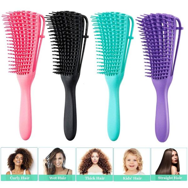 

hair brushes djbs detangling brush scalp massage comb for curly detangler hairbrush women men salon, Silver