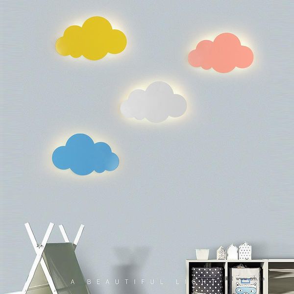 

wall lamp cloud modern lights for girl children bedroom living room white/pink/blue/yellow 220v side fixtures