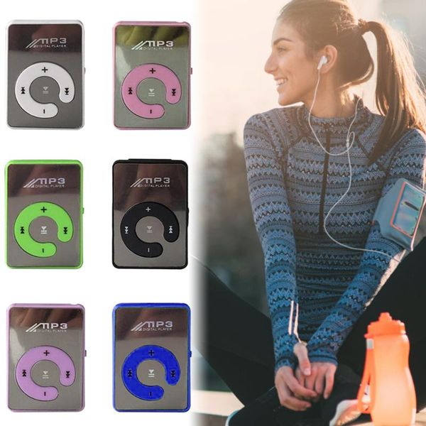 

digital 6 colors clamps mp3 player mini supporting 8gb tf card with usb cable and earphone clip on & mp4 players