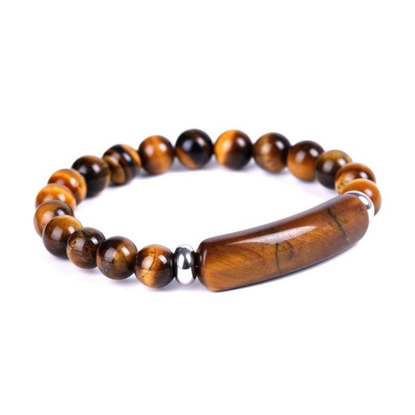 

beaded, strands boeycjr 5 styles available natural tiger eye stone beads bangles & bracelets handmade jewelry energy bracelet for women or m, Black