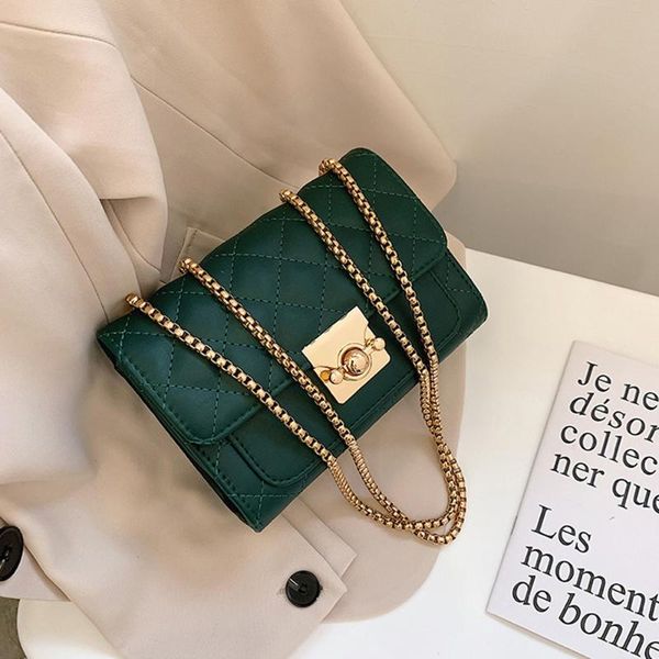 

evening bags elegant lady's purse 2021 summer bag women's fashion pu leather rhombic pattern simple chain shopping cross shoulder