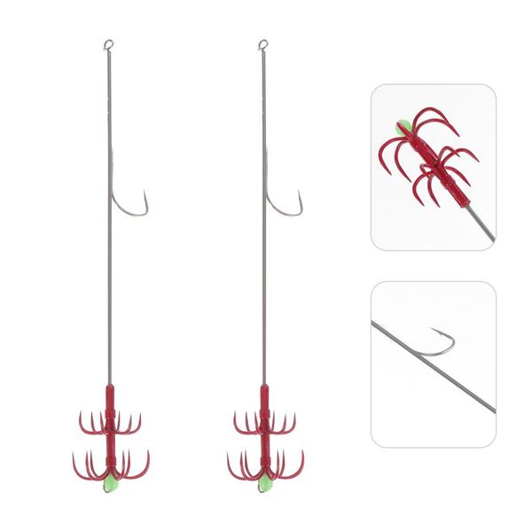 

fishing hooks 2pcs squid bait hook claw anchor double-layer umbrella tackle