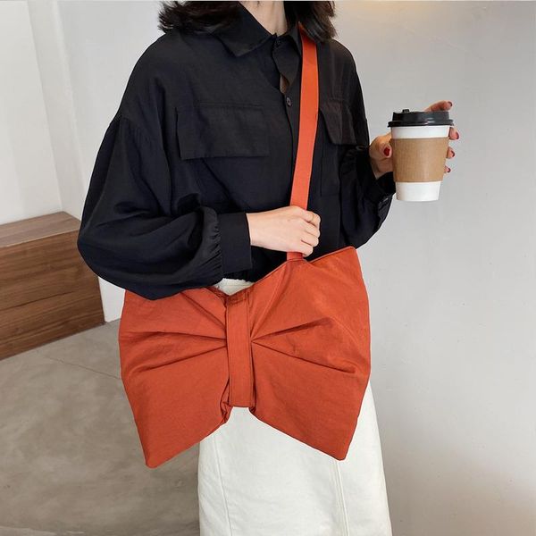 

bag 2021 ins shoulder bowknot design personalized new fashion large-capacity female nylon messenger canvas wiovd