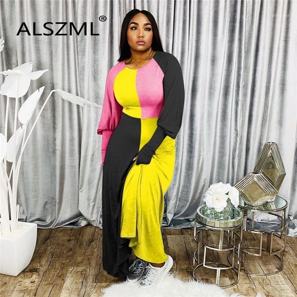 

casual dresses elegant temperament yellow o neck long sleeve dress lady fashion women, Black;gray
