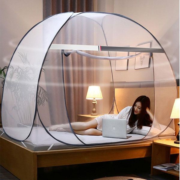 

foldable installation mosquito net insect mesh mongolian yurt bed netting tents with zipper canopy large space tent mes