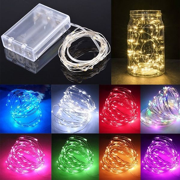 

party decoration 2/ 3/ 4m led starry string lights battery operated copper wire fairy for wedding christmas home indoor decor 9ah1