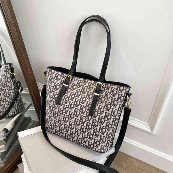 

autumn winter printed tote versatile portable three purpose women's single shoulder messenger