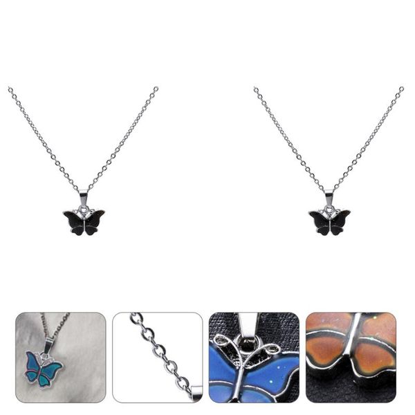 

pendant necklaces 2 pcs thermochromic mood necklace color changing with, Silver