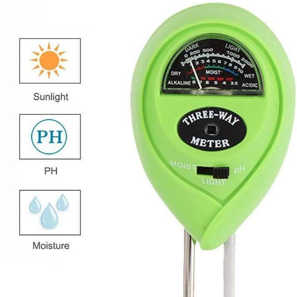 

meters 3 in 1 soil tester water ph moisture light test meter kit for garden plant flower electronic hygrometer