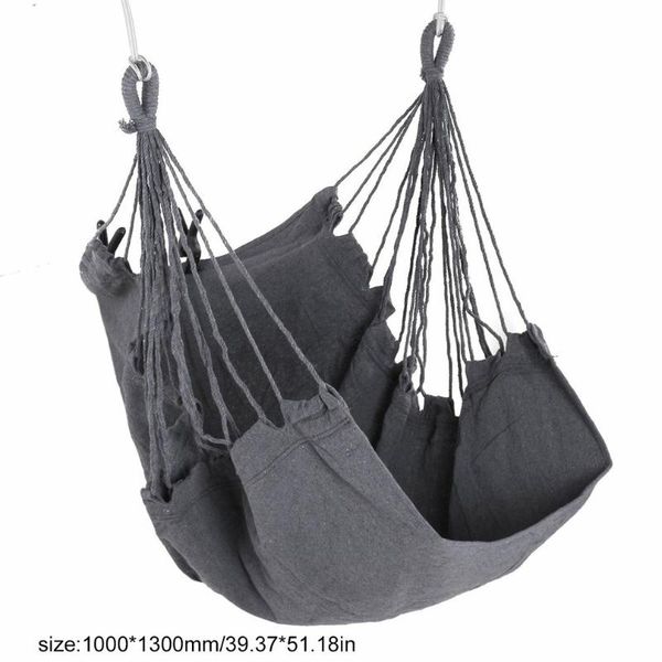 

camp furniture canvas hanging hammock chair 150kg load rugged cotton polyester fabrics machine washable rope garden
