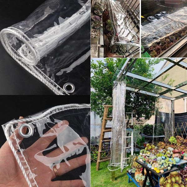 

shade 0.35mm 99.9% transparent pvc tarpaulin balcony waterproof cloth tarp garden succulent plants cover clear rainproof