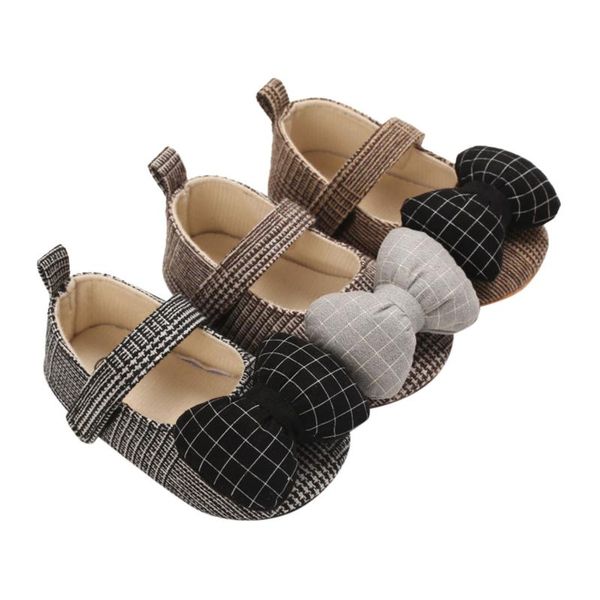 

first walkers toddler kids baby boys girls bowknot plaid rubber non-slip walking shoes for 0-18 months children