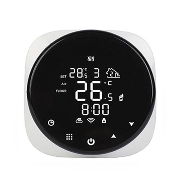 

smart home control tuya wifi circular water underfloor heating system boiler round programmable digital thermostat compatible with alexa goo