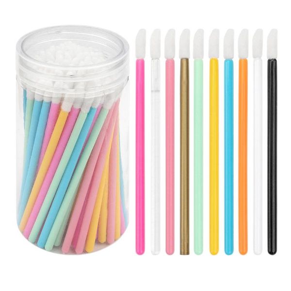 

eyebrow tools & stencils 100pcs/set disposable lip brushes make up brush lipstick gloss wands applicator tool makeup k3ne