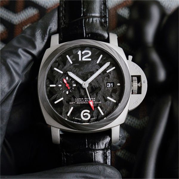

v7 factory-006 montre de luxe luxury watch 44mm 2555 automatic mechanical movement carbon fiber watchcase leather strap mens watch223y, Slivery;brown