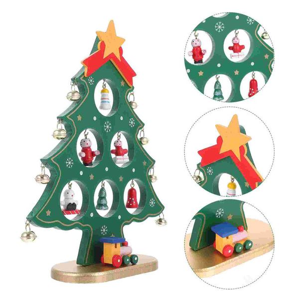

christmas decorations 1pc xmas adornment tree shaped ornament wooden desktop