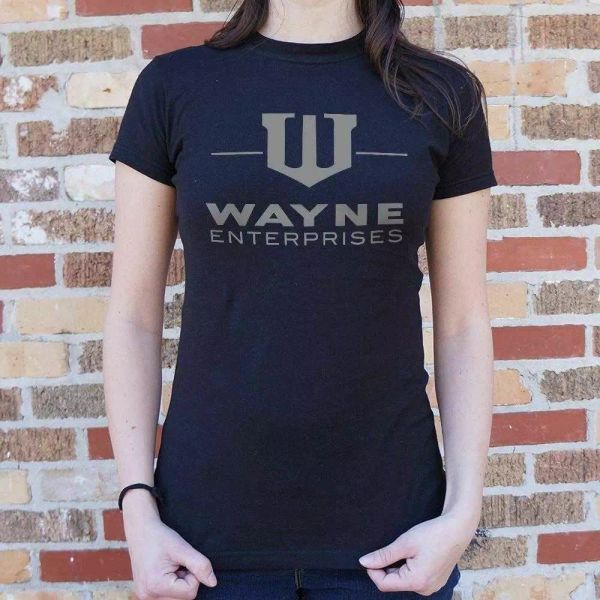 

wayne enterprises t-shirt | short sleeve graphic tee for women, White;black