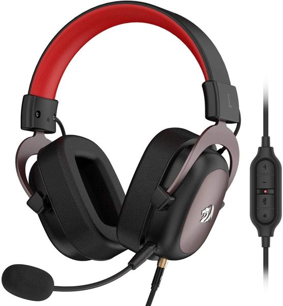 

redragon h510 zeus wired play headset 7.1 surround sound foam ear pillow memory with removable microphone for pc/ps4 and xbox one