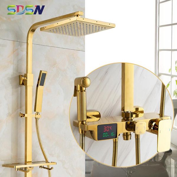 

bathroom shower system sdsn cold bathoom mixer faucet quality brass bathtub tap gold thermostatic digital set sets