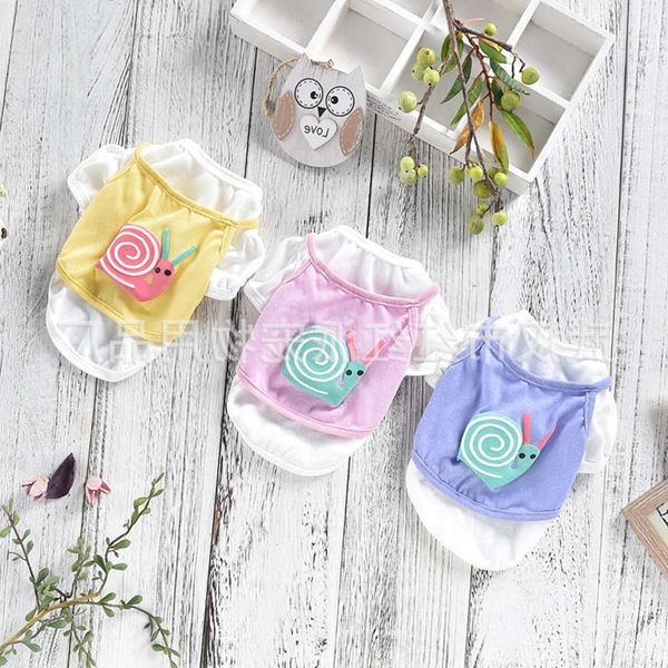 

the dog clothes spring and summer snail fake two-piece t-shirt dog pet clothing
